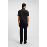 BOSS Mercerised Cotton Polo Shirt With Micro Pattern In Black