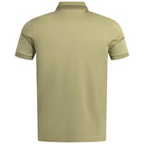 BOSS Mercerised Cotton Slim Fit Polo Shirt With Collar Stripe In Medium Green