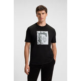 BOSS Orange Cotton Jersey T-Shirt With Animal Artwork In Black