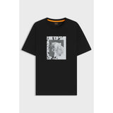 BOSS Orange Cotton Jersey T-Shirt With Animal Artwork In Black