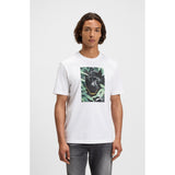 Hugo Boss Orange Cotton Jersey T-Shirt With Animal Graphic In White