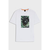 Hugo Boss Orange Cotton Jersey T-Shirt With Animal Graphic In White