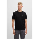 BOSS Orange Cotton Jersey T-Shirt With Logo Patch In Black