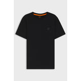 BOSS Orange Cotton Jersey T-Shirt With Logo Patch In Black