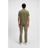 BOSS Orange Cotton Jersey T-Shirt With Logo Patch In Olive