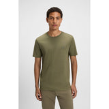 BOSS Orange Cotton Jersey T-Shirt With Logo Patch In Olive