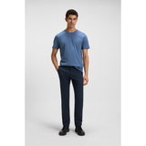 BOSS Orange Cotton Jersey T-Shirt With Logo Patch In Open Blue
