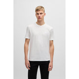 BOSS Orange Cotton-Jersey T-Shirt With Logo Patch In White
