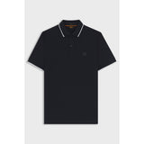 BOSS Orange Cotton Slim Fit Stretch-Cotton Piqué Polo Shirt In Dark Blue