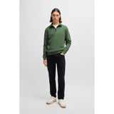 BOSS Orange Cotton Terry Logo-Patch Sweatshirt In Green