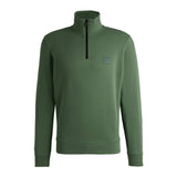 BOSS Orange Cotton Terry Logo-Patch Sweatshirt In Green