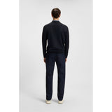 BOSS Orange Cotton Terry Sweatshirt With Logo Patch In Dark Blue