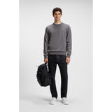 BOSS Orange Cotton Terry Sweatshirt With Logo Patch In Grey