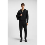 BOSS Orange Cotton-Terry Tracksuit Bottoms With Logo Patch In Black