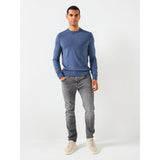 BOSS Orange Crew Neck Knitted Jumper In Blue
