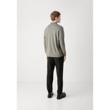 BOSS Orange Interlock Long Sleeve Polo Shirt In Open Grey