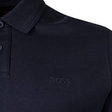 BOSS Orange Interlock Polo Shirt In Dark Blue