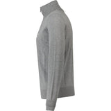 BOSS Orange Logo Patch Zip-Neck Cotton And Cashmere Sweater In Light Grey