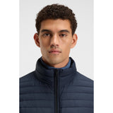 BOSS Orange Packable Slim Fit Jacket With Water Repellent Mixed Quilting In Dark Blue