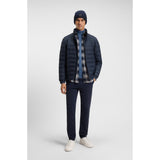 BOSS Orange Packable Slim Fit Jacket With Water Repellent Mixed Quilting In Dark Blue