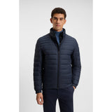 BOSS Orange Packable Slim Fit Jacket With Water Repellent Mixed Quilting In Dark Blue