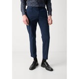 BOSS Orange Pleated Chino Trousers In Dark Blue
