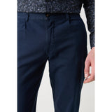BOSS Orange Pleated Chino Trousers In Dark Blue
