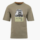 BOSS Orange Relaxed Fit Cotton Jersey T-Shirt With Printed Artwork In Green