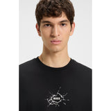 BOSS Orange Relaxed-Fit Cotton T-Shirt With Logo Artwork In Black