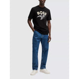 BOSS Orange Scorpion Logo Regular Fit Cotton Crew Neck T-Shirt In Black