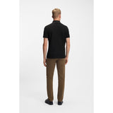 BOSS Orange Slim-Fit Polo Shirt In Stretch-Cotton Piqué In Black