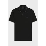 BOSS Orange Slim-Fit Polo Shirt In Stretch-Cotton Piqué In Black