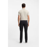 BOSS Orange Slim Fit Stretch Cotton Satin Trousers In Black