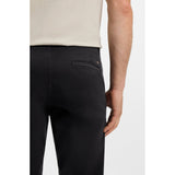 BOSS Orange Slim Fit Stretch Cotton Satin Trousers In Black