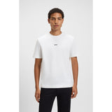 BOSS Orange Stretch-Cotton T-Shirt With Logo Print In White