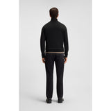 BOSS Orange Terry Cotton Zip-Neck Sweatshirt With Logo Patch In Black