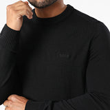 BOSS Orange Wool Blend Crew Neck Jumper In Black