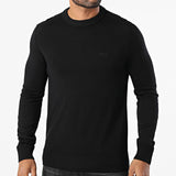 BOSS Orange Wool Blend Crew Neck Jumper In Black