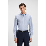 BOSS Regular-Fit Printed Cotton Twill Shirt In Light Blue