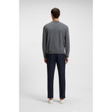 BOSS Regular-Fit Wool Sweater With Embroidered Logo In Grey