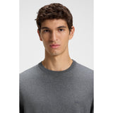 BOSS Regular-Fit Wool Sweater With Embroidered Logo In Grey