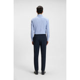 BOSS Slim-Fit Checked Performance Stretch Poplin Shirt In Light Blue
