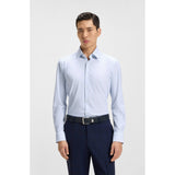 BOSS Slim-Fit Printed Performance-Stretch Jersey Shirt In Light Blue
