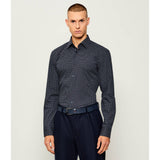 BOSS Slim Fit Stretch Shirt In Dark Blue