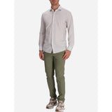 BOSS Slim-Fit Structured Stretch Cotton Trousers In Medium Green