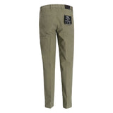 BOSS Slim-Fit Structured Stretch Cotton Trousers In Medium Green