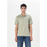 BOSS Striped Collar Slim-Fit Cotton Polo Shirt With Logo In Light Green