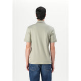 BOSS Striped Collar Slim-Fit Cotton Polo Shirt With Logo In Light Green