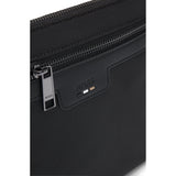 Hugo Boss Structured Envelope Bag With Signature Trims In Black