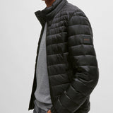 Hugo Boss Water Repellent Padded Jacket With Logo Badge In Black